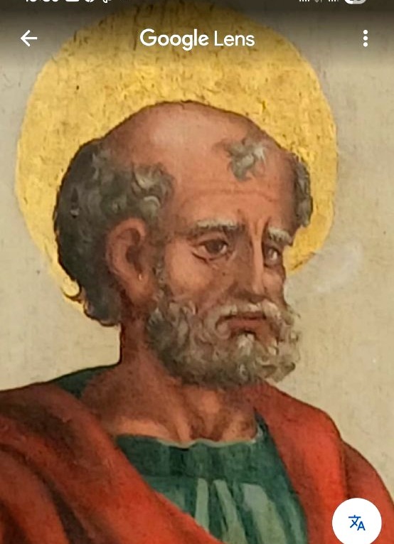 Francisco Pacheco de Rio. (Maestro di Velasquez) San Pietro, dipinto su tavola. cm.97x50.-photo-2