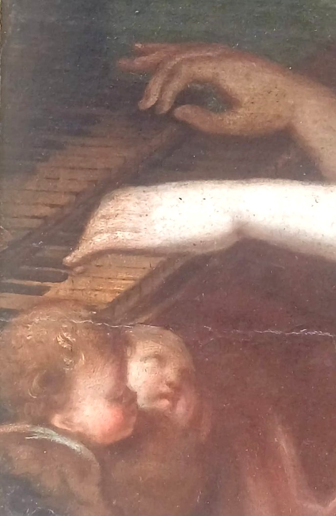Santa Cecilia in estasi mentre suona la spinetta. Scuola italiana o francese del XVIII secolo -photo-3