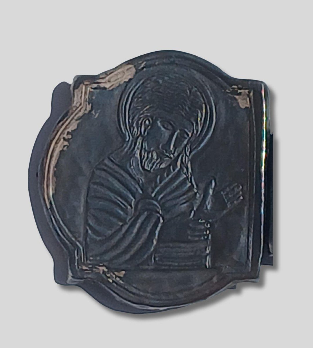 Croce Copta in lamina di argento sbalzato .  Seconda metà del Sec.XIV-photo-2