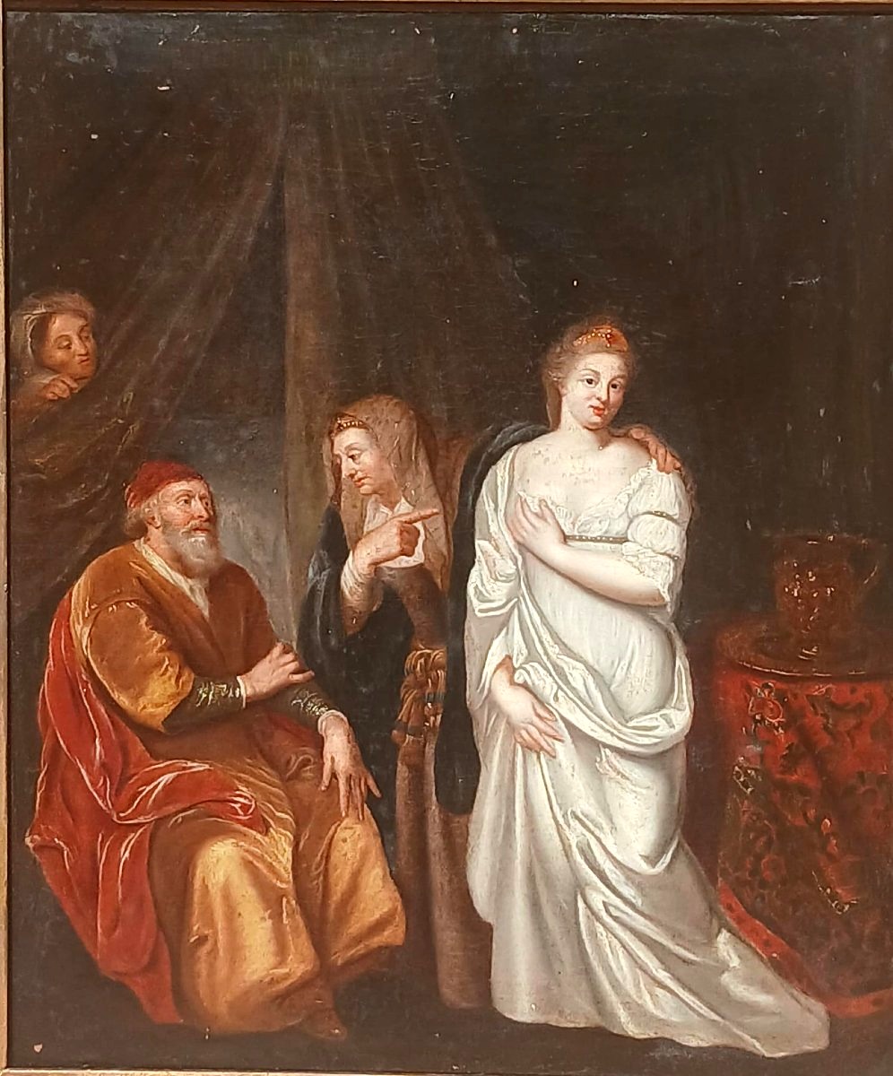 'Sara conduce Agar ad Abramo' - Scuola fiamminga degli inizi del XVIII secolo (cm.60x52)