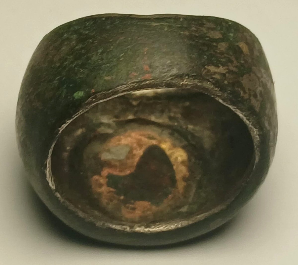 Anello Templare da mignolo in argento con sigillo a croce circondata da sferette. Sec XIII-photo-2