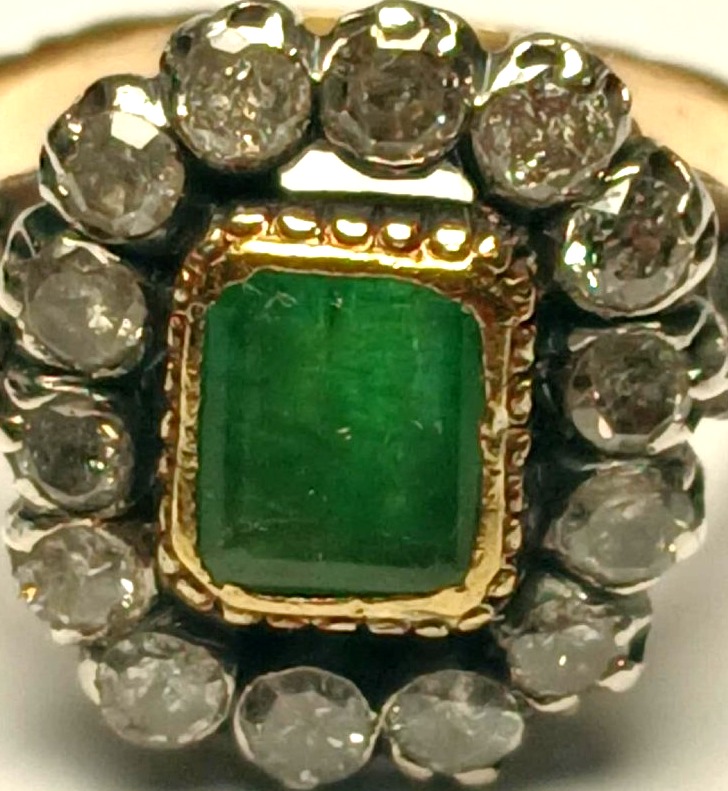 Anello Smeraldo e Brillanti  in oro e coppella. Sicilia inizi 900. -photo-4