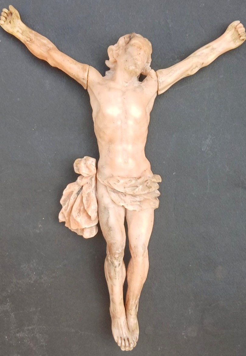Andrea Tipa e bottega. Crocifisso trapanese in pietra 'incarnata'  del XVIII secolo.-photo-2