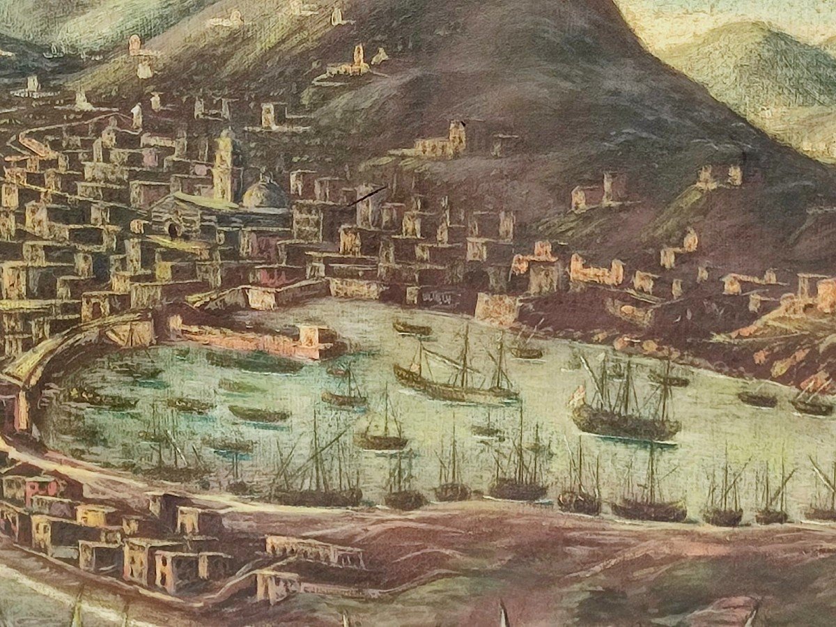 Didier Barra Messina e il porto a 'volo di uccello' Opera del pittore franco- fiammingo -1630 .-photo-3