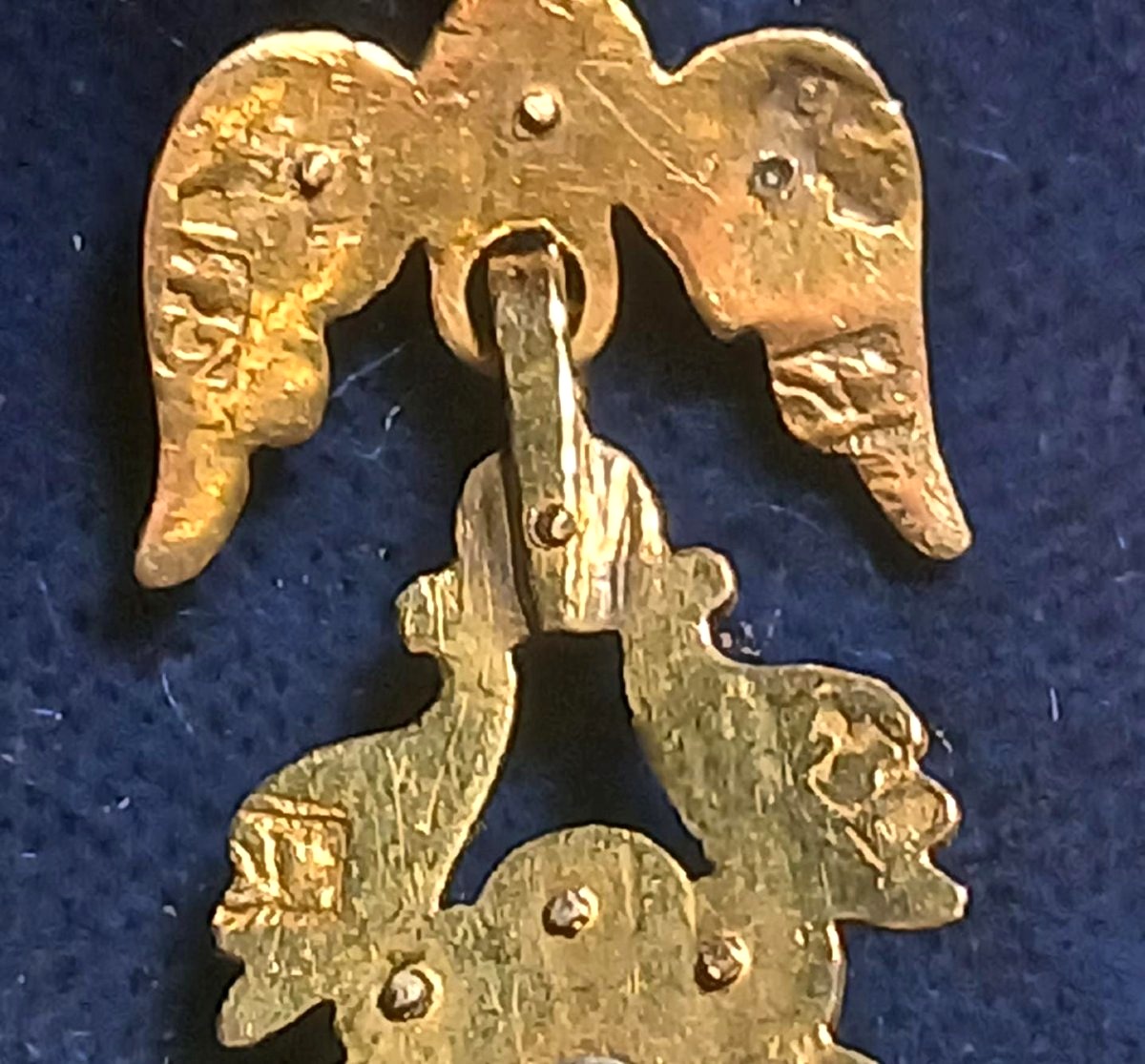 Orecchini siciliani in oro, perle e diamanti. Tipologia a tre corpi del XVIII secolo. Punzoni--photo-2