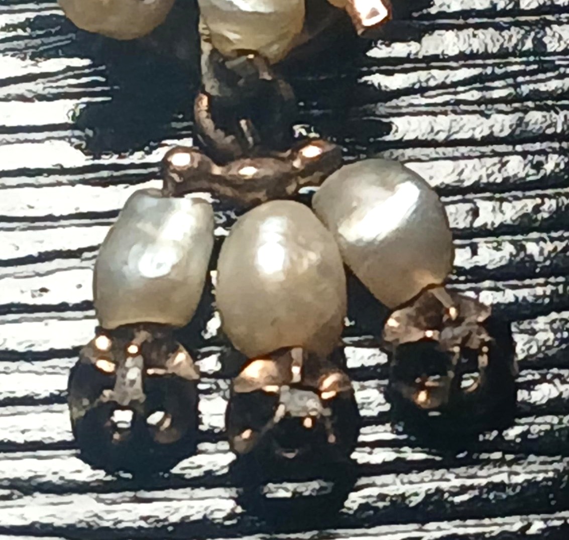  "Battipetto" barocco a forma di croce, del Regno delle Due Sicilie, in oro perle e diamantini.-photo-2