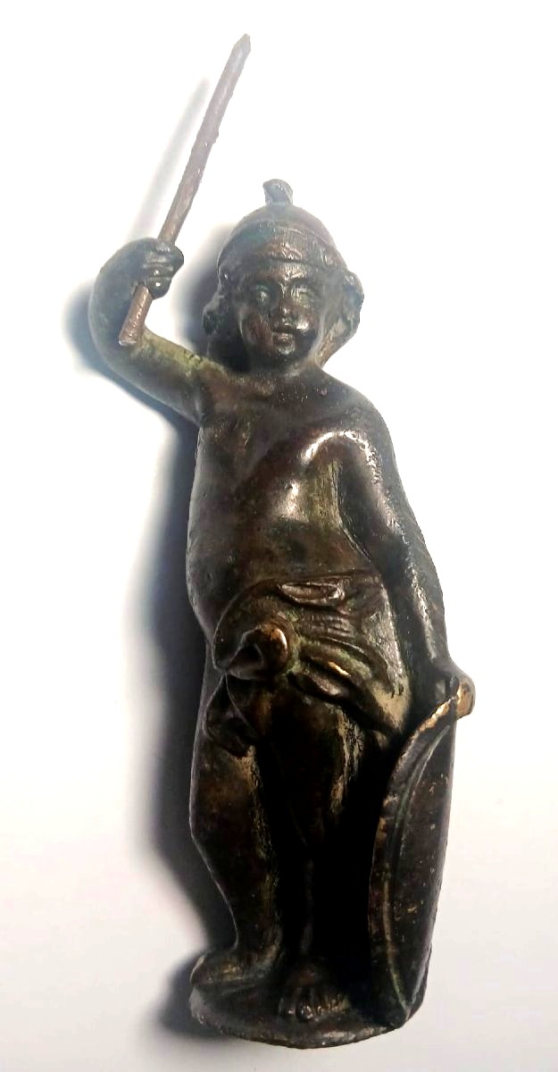 Marte  Bambino. Scultura in bronzo rinascimentale. Veneto sec. XVI. Altezza cm.13-photo-2