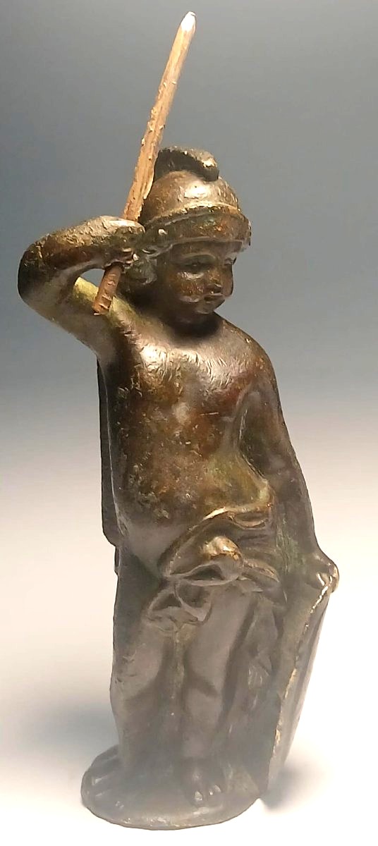 Marte  Bambino. Scultura in bronzo rinascimentale. Veneto sec. XVI. Altezza cm.13-photo-4
