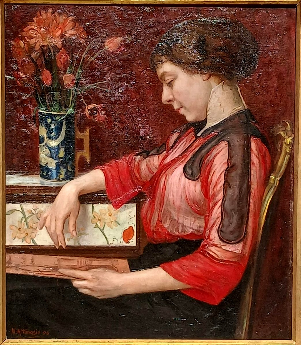 Natala Attanasio : ' La Ragazza che sfoglia l'Album'  datato 1896.-photo-2