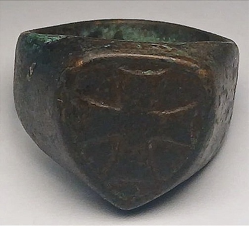 Anello Templare in argento con lo scudo crociato ( Beauseant) emblema Templare per eccellenza.-photo-2