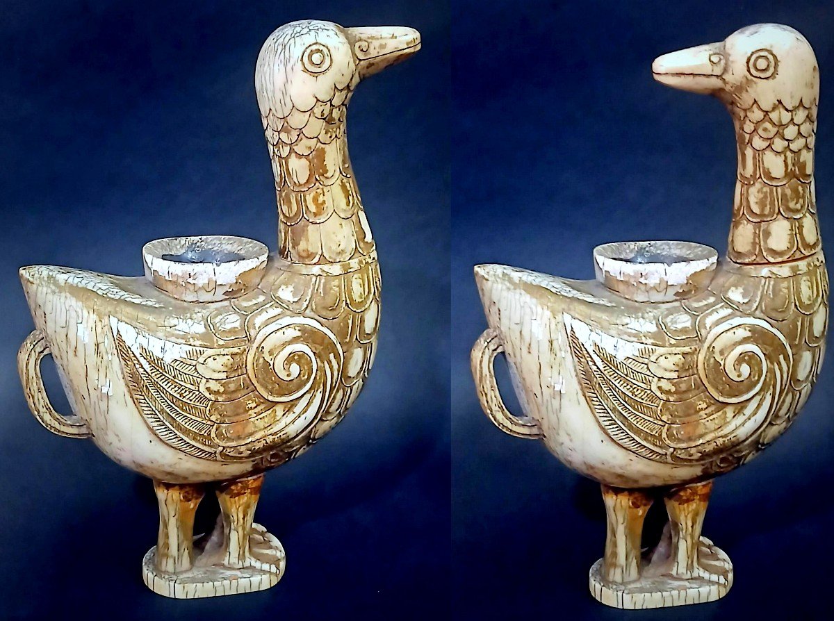 Anatra in avorio per la pulizia dei pennelli, Dinastia Liao, Cina, 907-1125 -photo-3