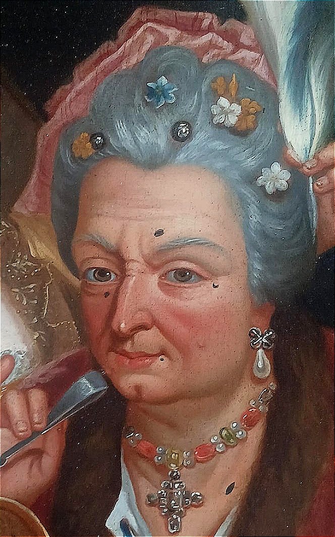 Attribué à Pietro Longhi. La Noble Femme Vaniteuse. Huile sur toile, 82 x 65 cm, Venise, XVIII -photo-3