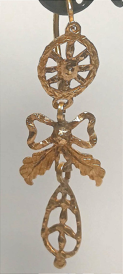 Orecchini Luigi XVI in oro alto titolo a tre corpi. Sicilia 1780 circa. Console G.C.-photo-3