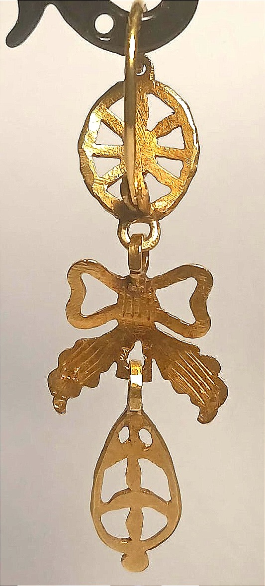 Orecchini Luigi XVI in oro alto titolo a tre corpi. Sicilia 1780 circa. Console G.C.-photo-4