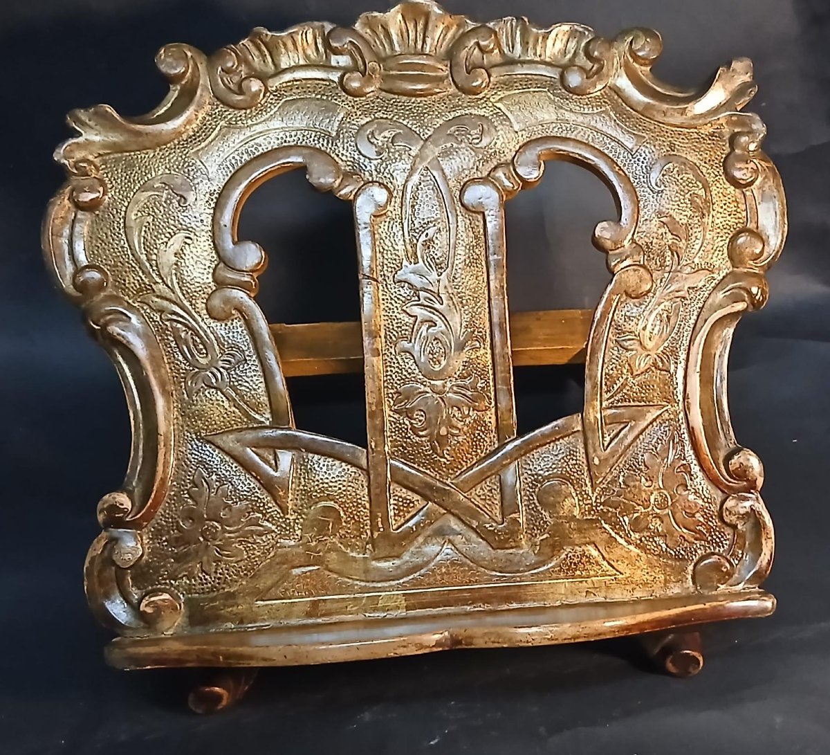 Leggio in legno inciso e dorato epoca Luigi XVI - Sicilia 1780 circa-photo-2