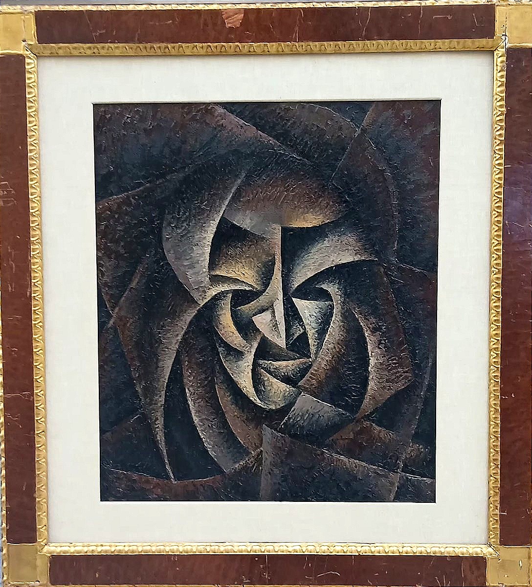 Cubo futurista russo degli anni '30, influenzato da Kazimir Malevich. Olio su faesite-photo-2