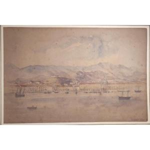 Messina vista dal Mare- Edward Lear sett.1856