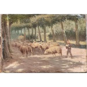 Il Pastore e le sue pecore - Filippo Palizzi 1859