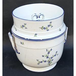 Gelatiera francese in porcelana di Niderville, decoro a Barbeau (fiordaliso)-Seconda metà XVIII