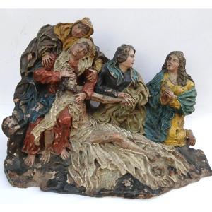 'Compianto su Cristo morto'.  Scultura di scuola Bolognese datata 1627,  firmata Antonio Dalrè