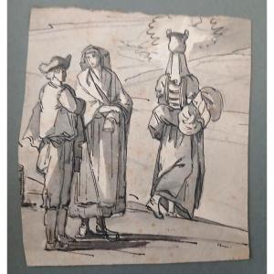 Roma Sparita. Documentazione di 19 disegni di costumi popolari della Roma inizi 800'.