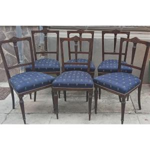 Set di sei sedie Edoardo VII in legno massiccio 