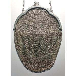 Borsetta liberty in maglia di argento 800' . Italia primi anni del 900'