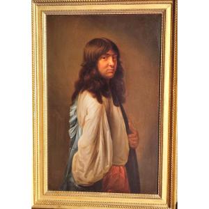 Charles Le Brun. Autoritratto giovanile con lunghi capelli sciolti.