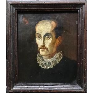Torquato Tasso- Ritratto ad olio su rame, databile verso il 1580, entro la sua cornice coeva.
