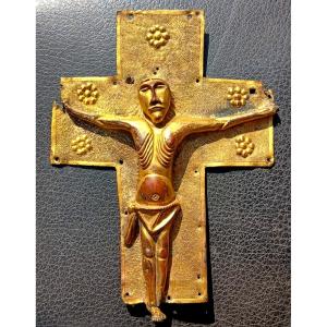 Crocifisso Longobardo in rame dorato a mercurio. (569-774 d.c)