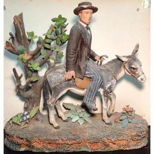 Bongiovanni Vavccaro in Caltagirone scultura in terracotta policroma : 'Il Campiere'