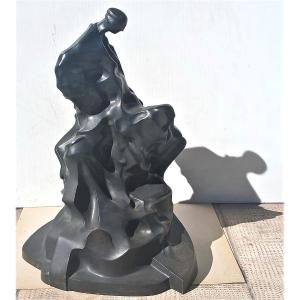 Umberto Boccioni 'L'Uomo Futurista' Fusione di roccia uomo e mantello-Bronzo cm 58x45.