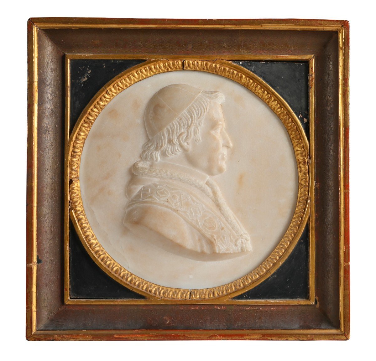 Altorilievo in marmo raffigurante Papa Pio IX 