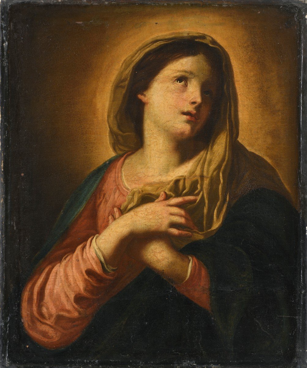 Andrea Vaccaro (Napoli, 1604-1670) "Madonna in preghiera"