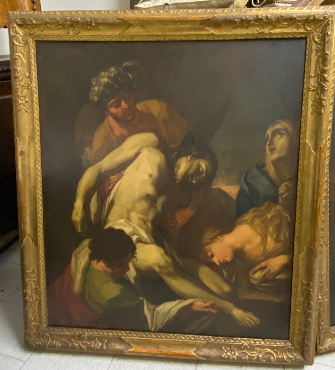 Antonio Balestra (Verona, 1666-1740) Dipinto raffigurante: "Deposizione"-photo-2