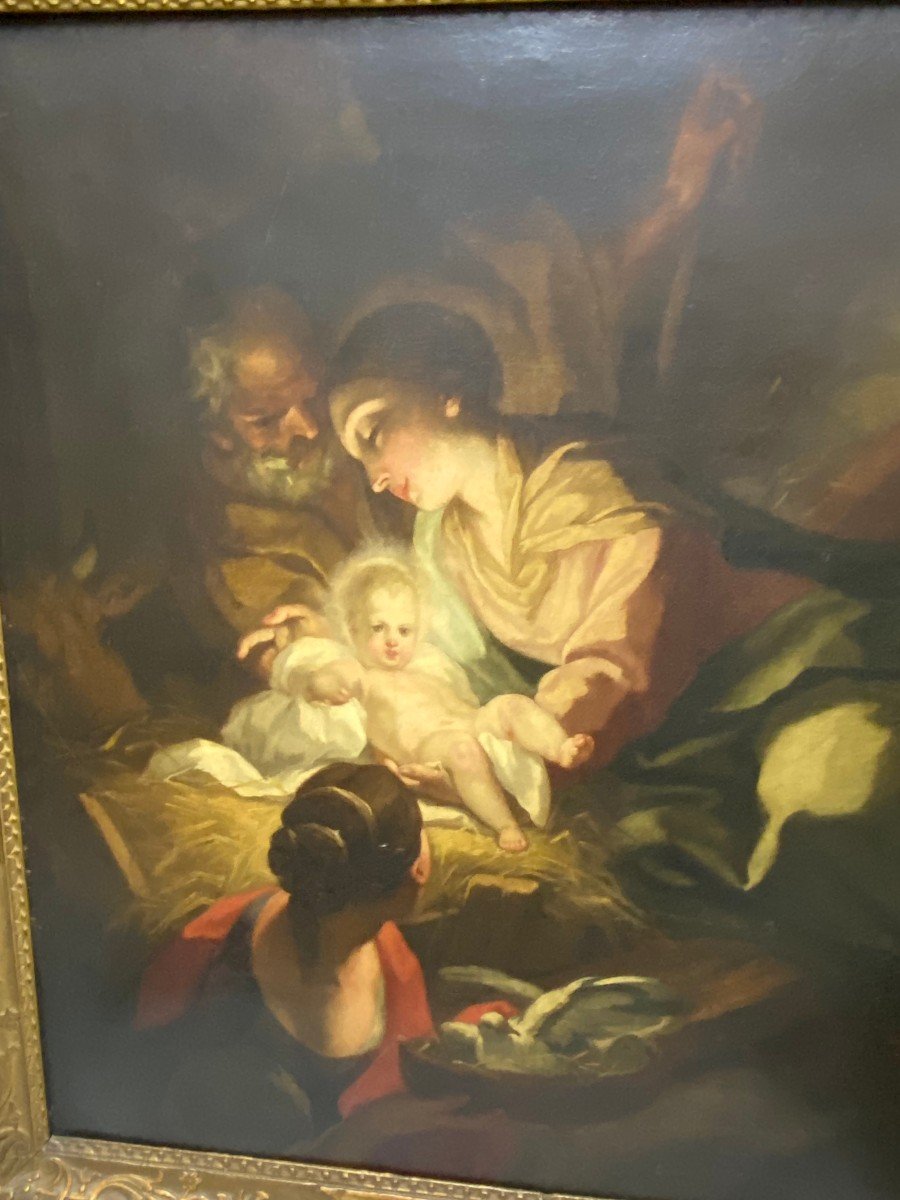 Antonio Balestra (Verona, 1666-1740) Dipinto raffigurante: "Natività"-photo-2