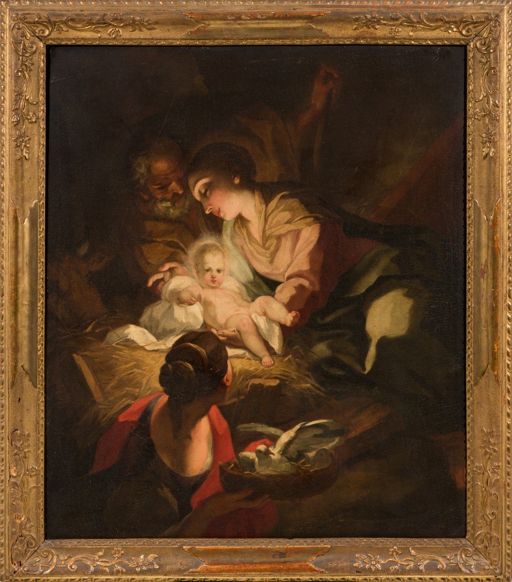 Antonio Balestra (Verona, 1666-1740) Dipinto raffigurante: "Natività"
