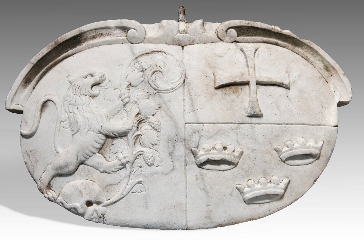 Stemma ovale recante croce templare Sec. XVII