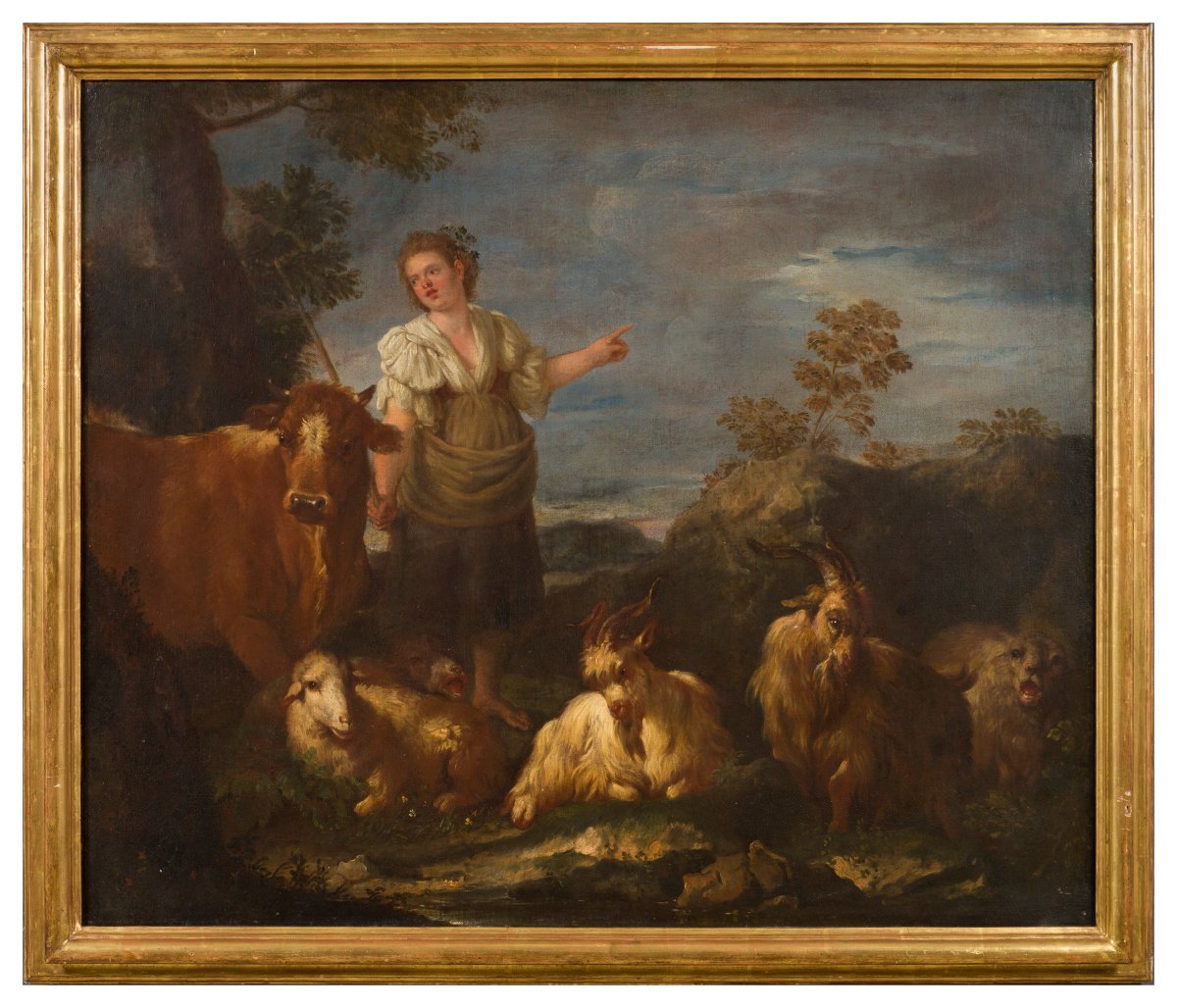 Coppia di paesaggi con pastori ed armenti  Autore : Antonio Beccadelli (Bologna,1718-1803)-photo-2