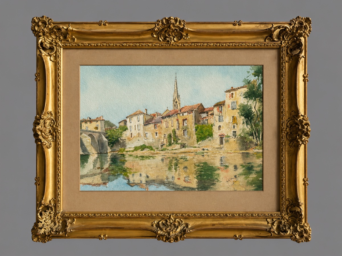 L. Deschamps "Veduta della di Saint Antonin Noble Val"