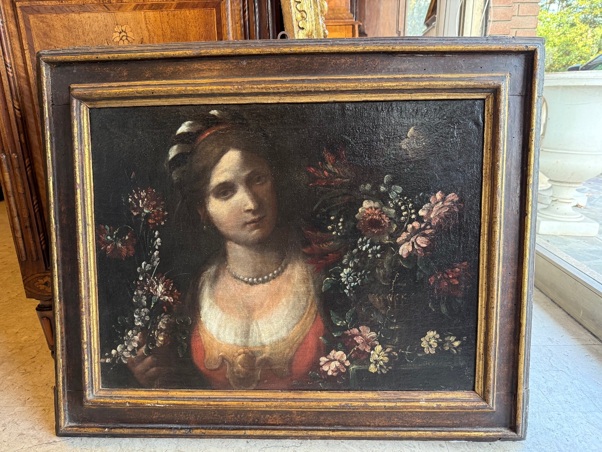 PIETRO PAOLINI (Lucca, 1603 - 1681) Giovane figura femminile in veste di Flora-photo-4