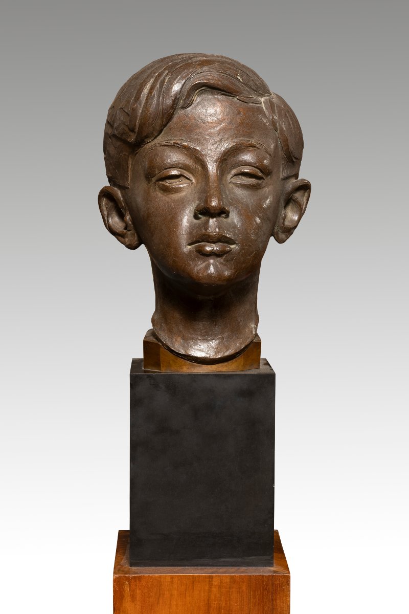 Renato Brozzi (Traversetolo,1885-1963) "Ritratto di fanciullo" 
