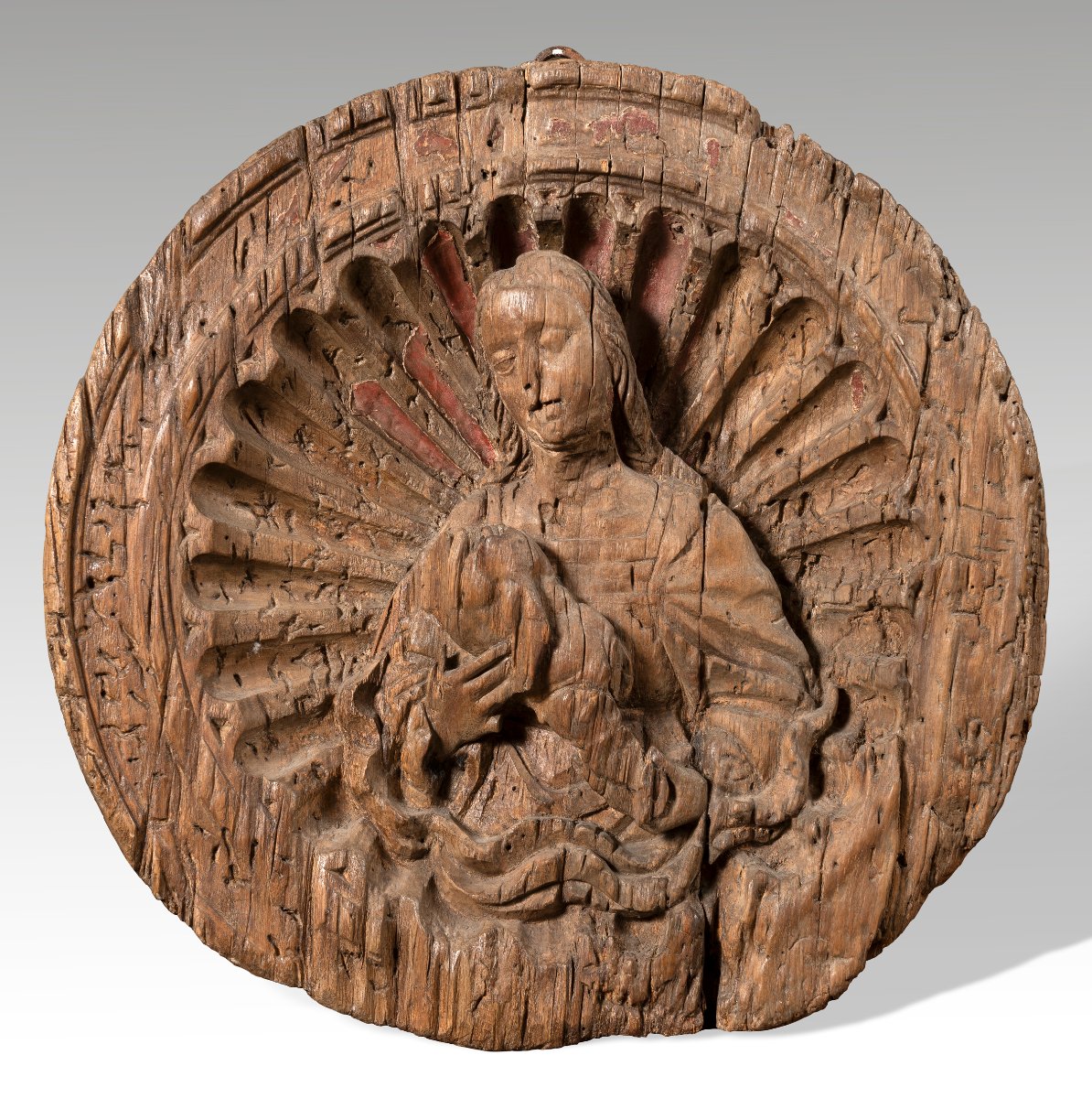 Bassorilievo ligneo "Madonna con Bambino" sec. XVI