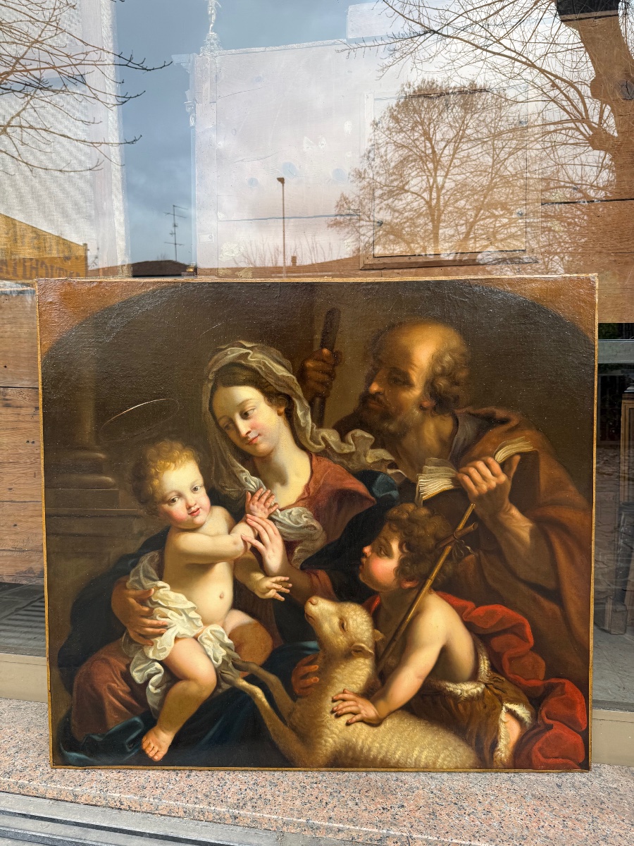 Benedetto Gennari (Cento, 1633 – Bologna,1715) "La Sacra famiglia"-photo-1