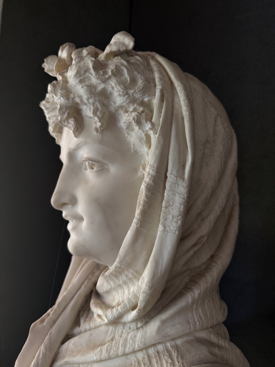 Pietro Calvi (Milan, 1833–1884)  Sculpture représentant une allégorie, probablement « L'Hiver »-photo-3