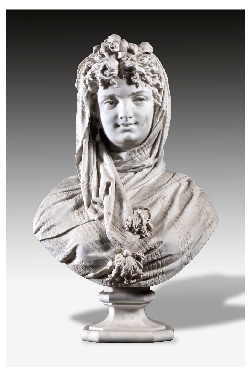 Pietro Calvi (Milan, 1833–1884)  Sculpture représentant une allégorie, probablement « L'Hiver »