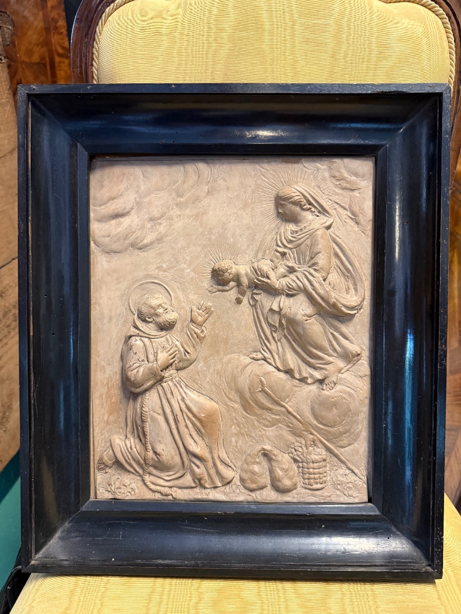 Giuseppe Tozzi -  Placca devozionale in terracotta Imola Sec. XIX-photo-6