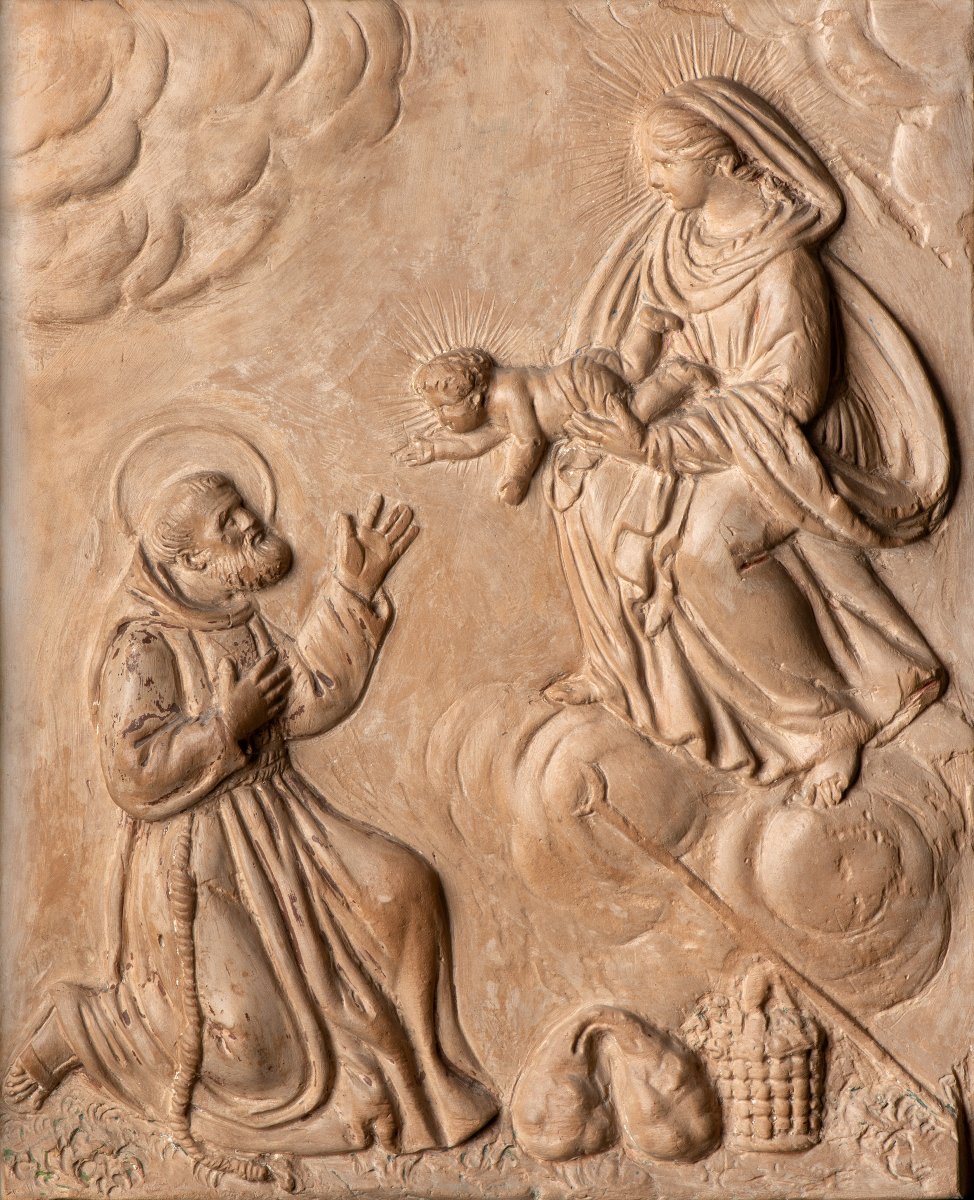 Giuseppe Tozzi -  Placca devozionale in terracotta Imola Sec. XIX