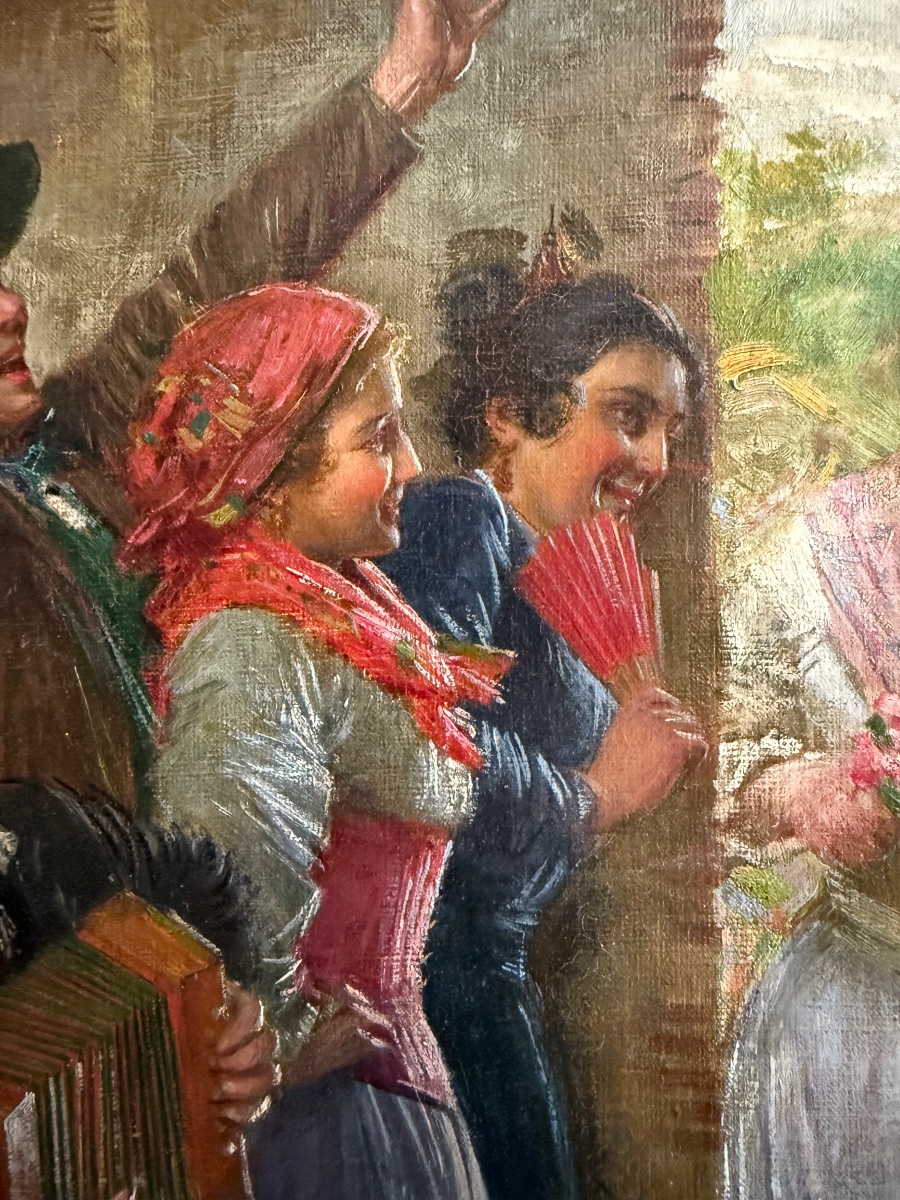 Gaetano Bellei (Modena, 1857 - 1922) "Il matrimonio"-photo-1