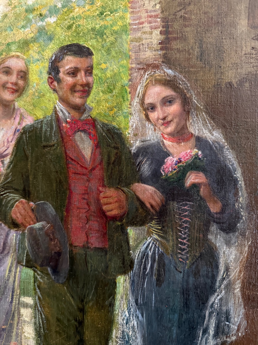 Gaetano Bellei (Modena, 1857 - 1922) "Il matrimonio"-photo-2